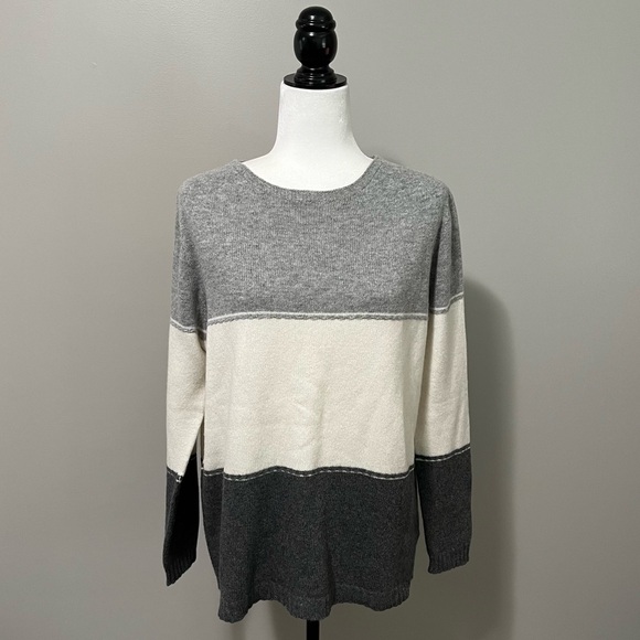 M Made In Italy Striped Sweater Wool Cashmere Blend Knit - Picture 3 of 11
